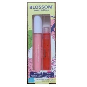 BLOSSOM Strawberries n Cream Lip Gloss & Strawberry Lip Oil Set, NEW